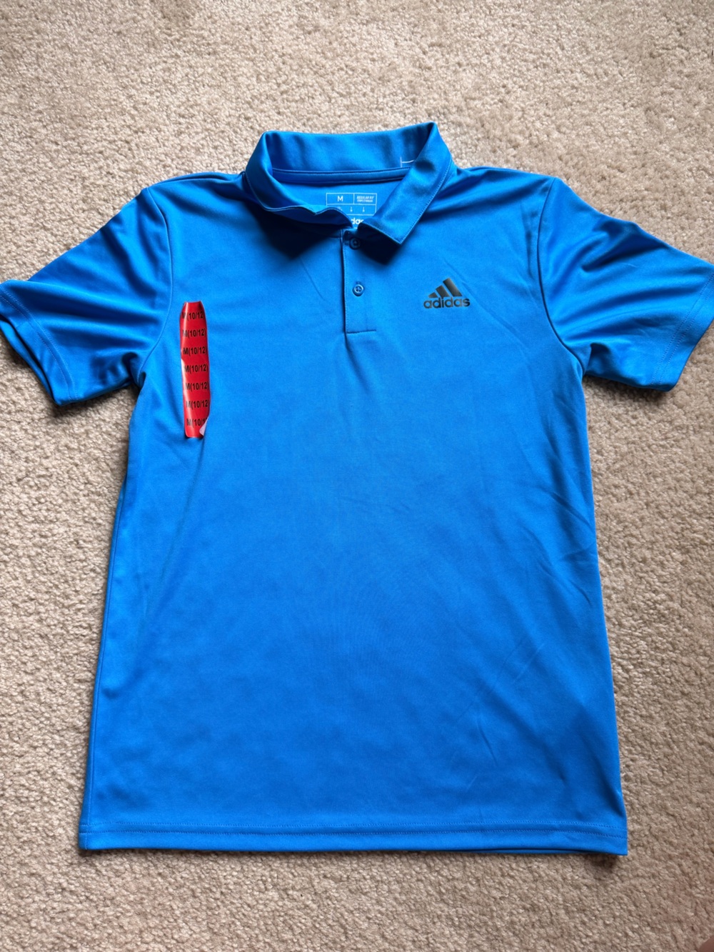 adidas Bright Blue Men's Polo with Contrast Logo